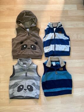 Set of 4 baby winter fall vests